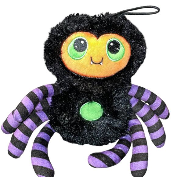 American Greetings 8" Plush Spider Halloween Hanging Stuffed Decor Spooky Toy - Picture 4 of 10